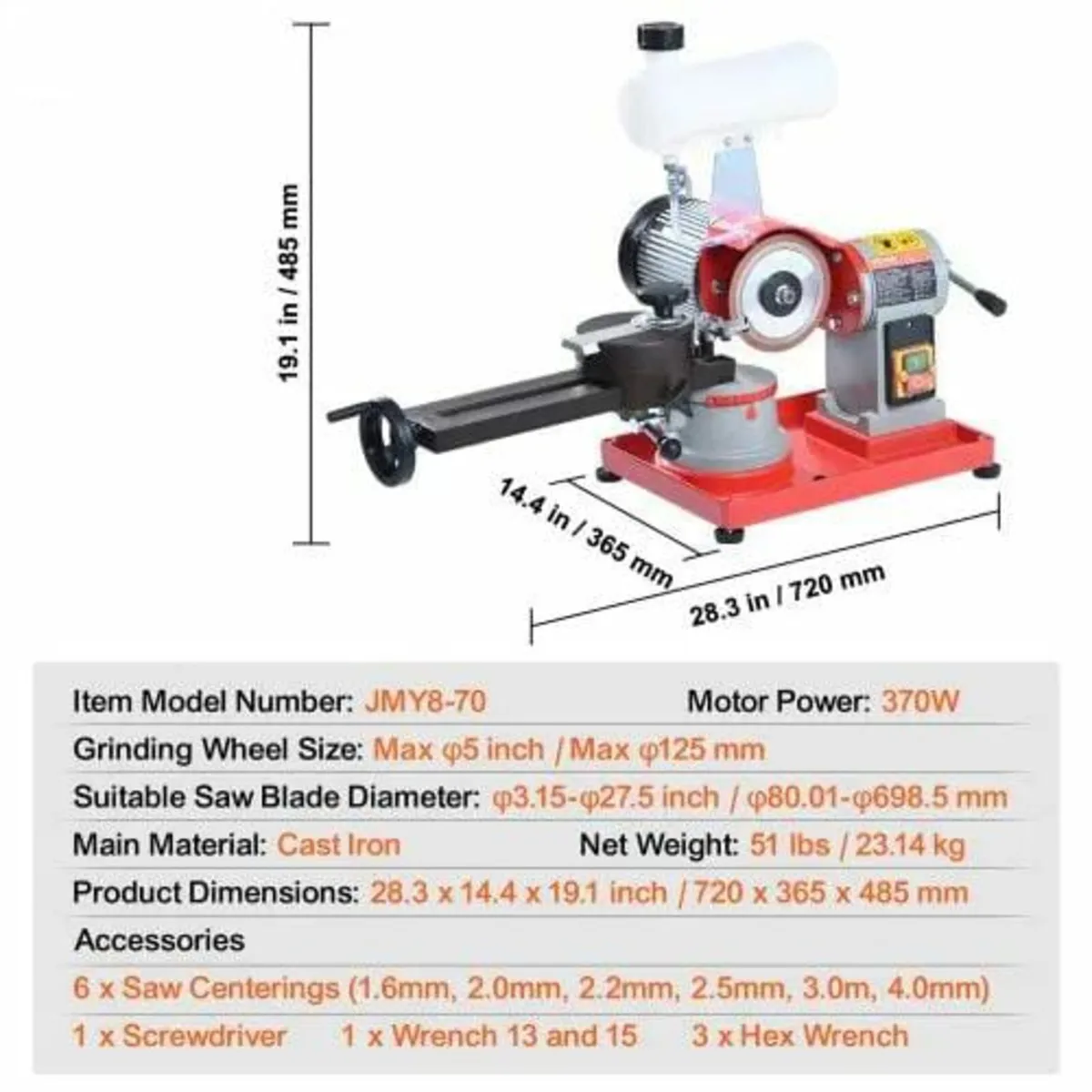 Circular Saw Blade Sharpener Grinder 370W 3600RPM - Image 2