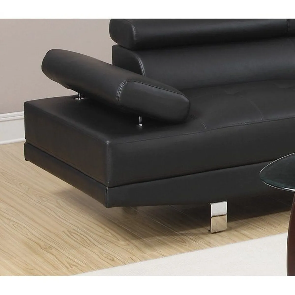 BIG DEAL Black leather  Modern 262cm Corner Chaise Sofa - Image 4