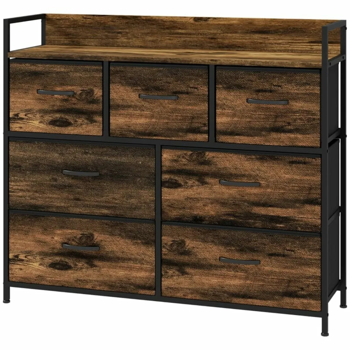 Dresser, Sideboard with 7 Fabric Drawers, Industri - Image 4