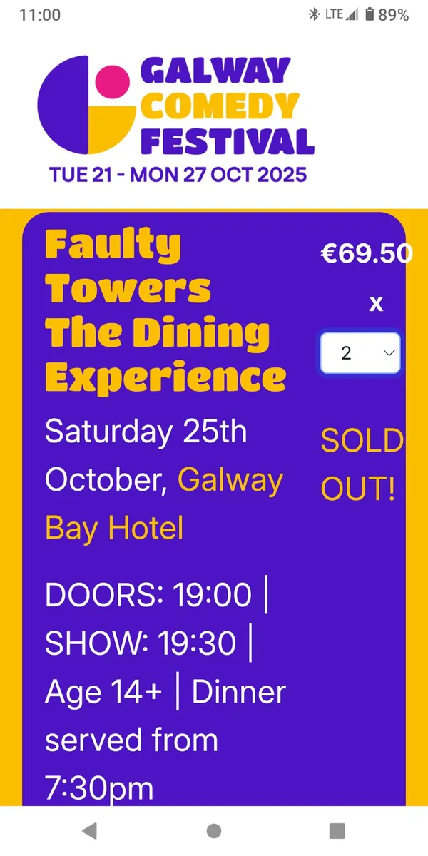 Fawlty tower tickets