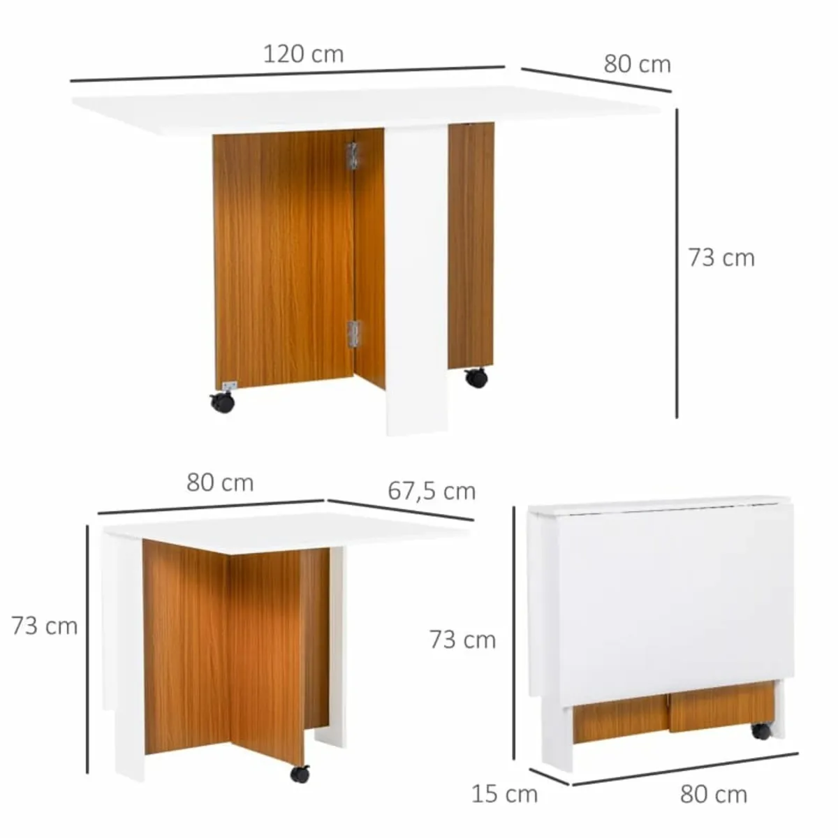 Fold-out dining table Extendable dining table, mob - Image 3
