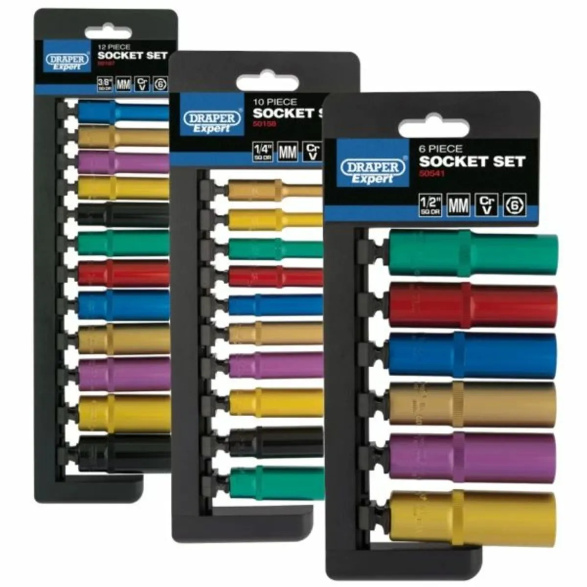 Draper EXPERT 1/2", 3/8" & 1/4" Sq. Dr. Metric Col - Image 1