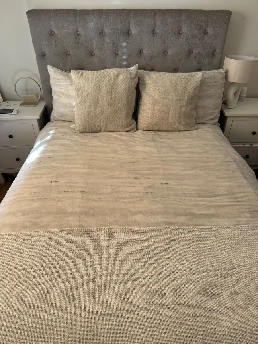 Grey Double (4 ft 6) Bed Frame - Image 2