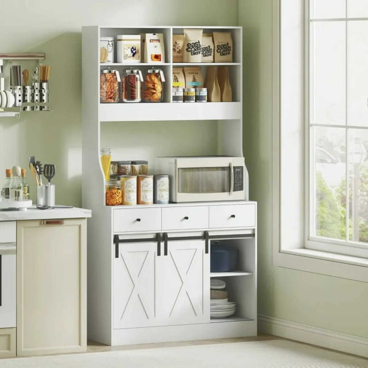 cabinet with shelves, cupboards, drawers and workt - Image 2