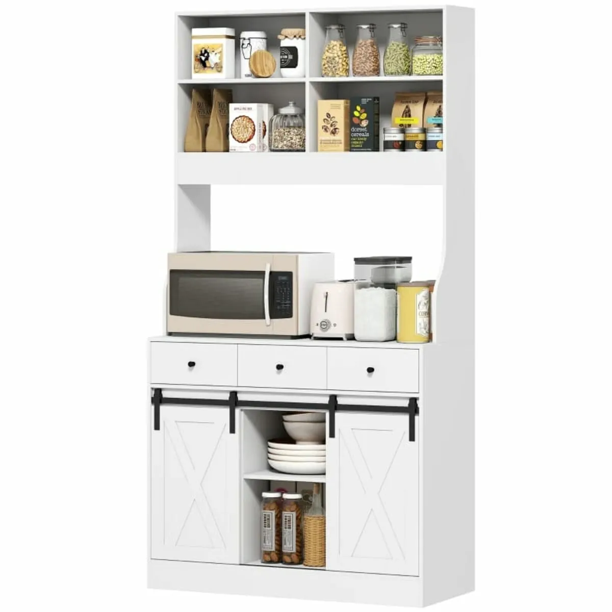 cabinet with shelves, cupboards, drawers and workt - Image 4