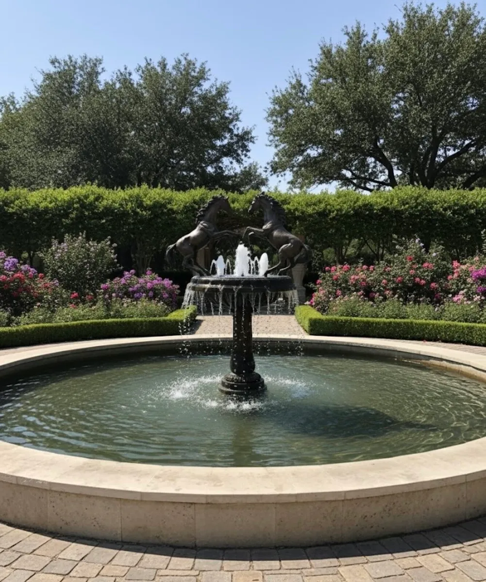 Bronze 3 horses fountain - Image 4