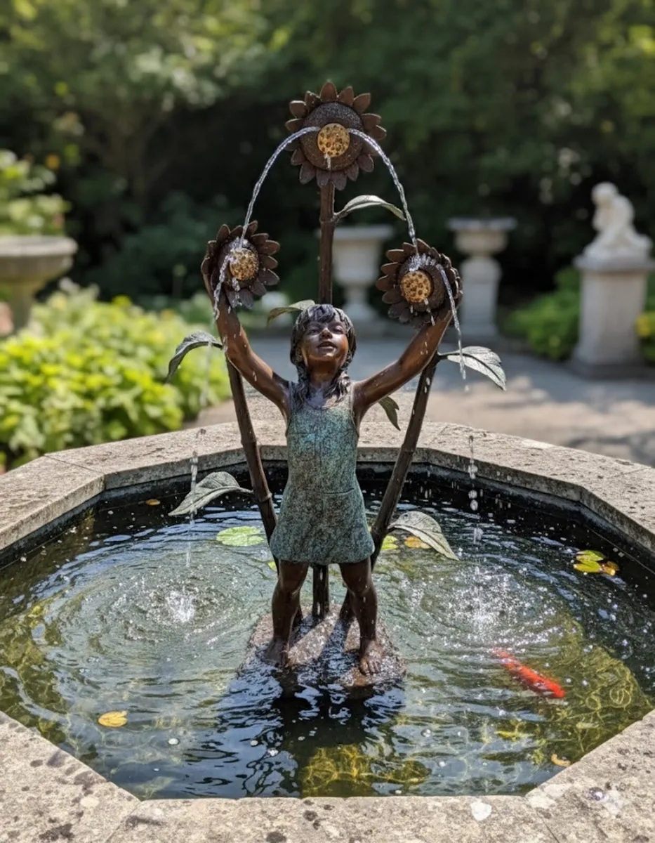 Bronze sunflower fountain - Image 2