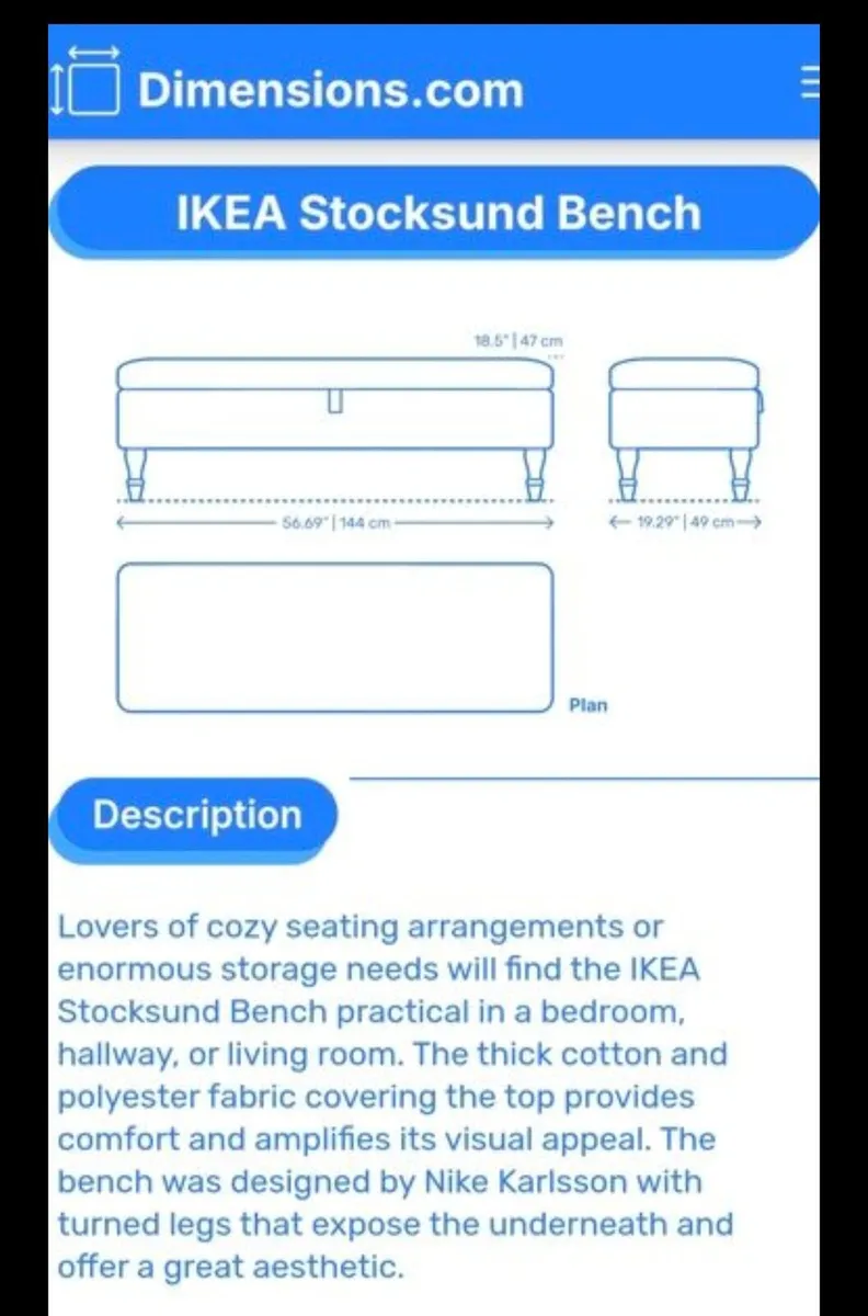 ikea STOCKSUND footstool bench - Image 3
