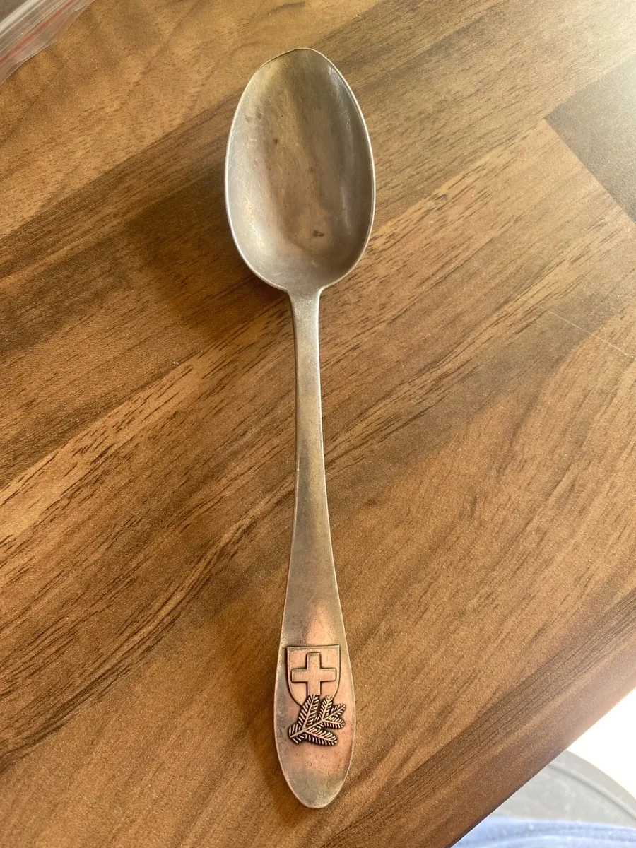 Vintage Swiss Soldier’s Christmas Siver Spoon 1944 - Image 3