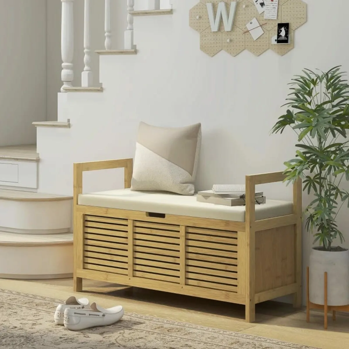 Shoe Rack with Storage, Shoe Bench, Soft Seat Cush - Image 3