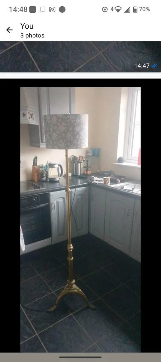 Victorian standard lamp converted to electric - Image 1