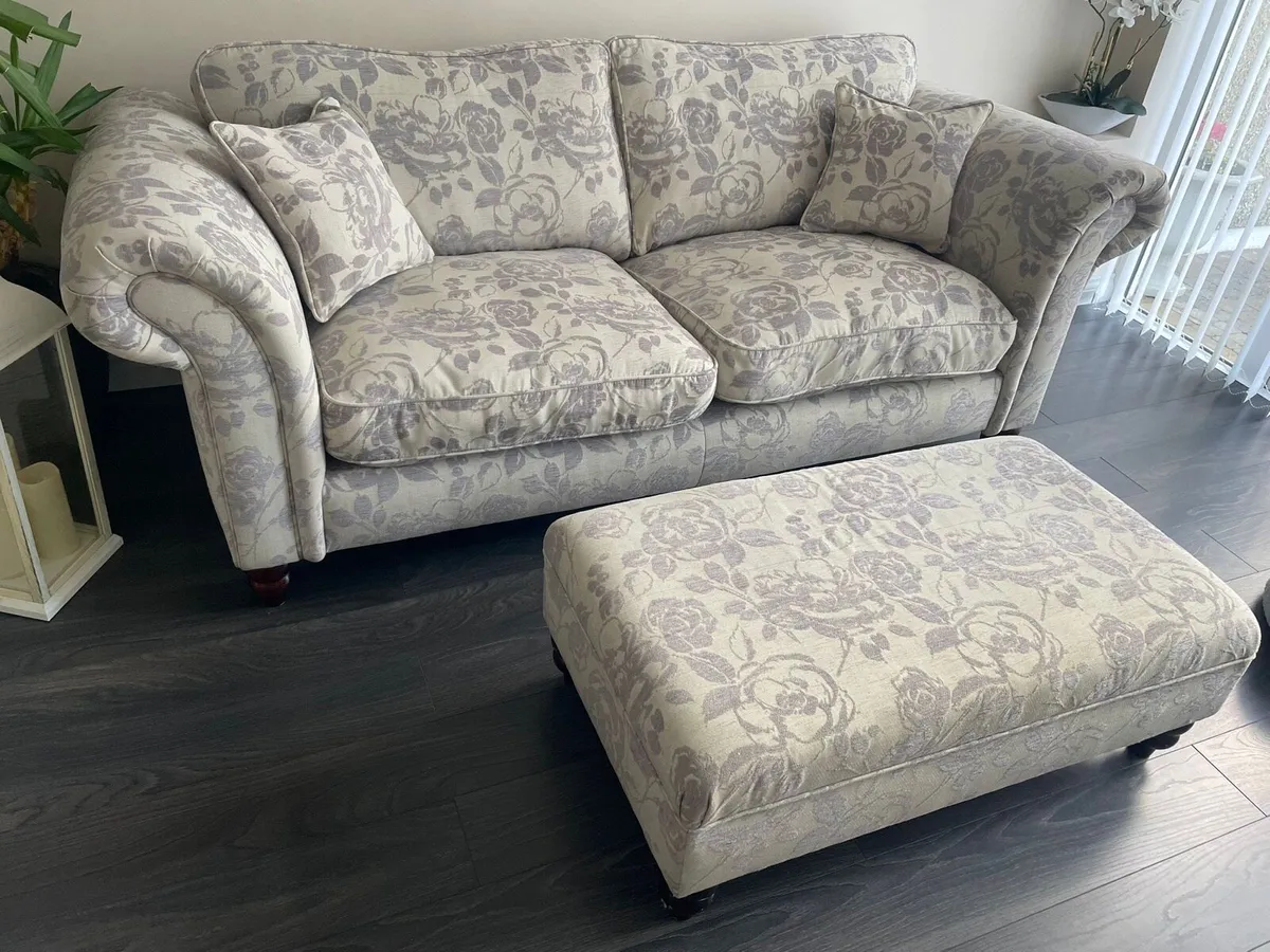 EZ Living 3 seater couch and footstool