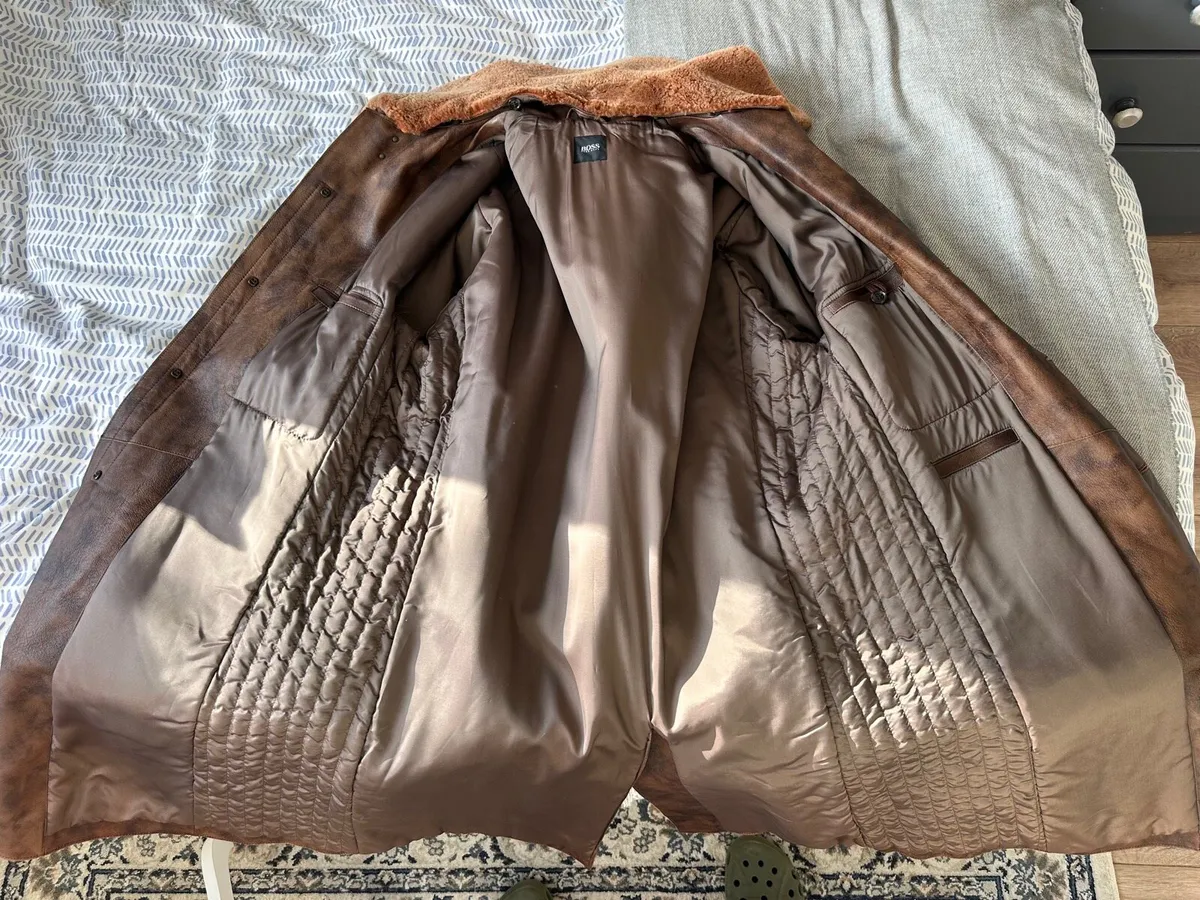 New Hugo Boss leather trench coat. - Image 4