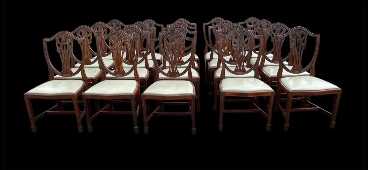 Set of 20 regency mahogany dining chairs - Image 2