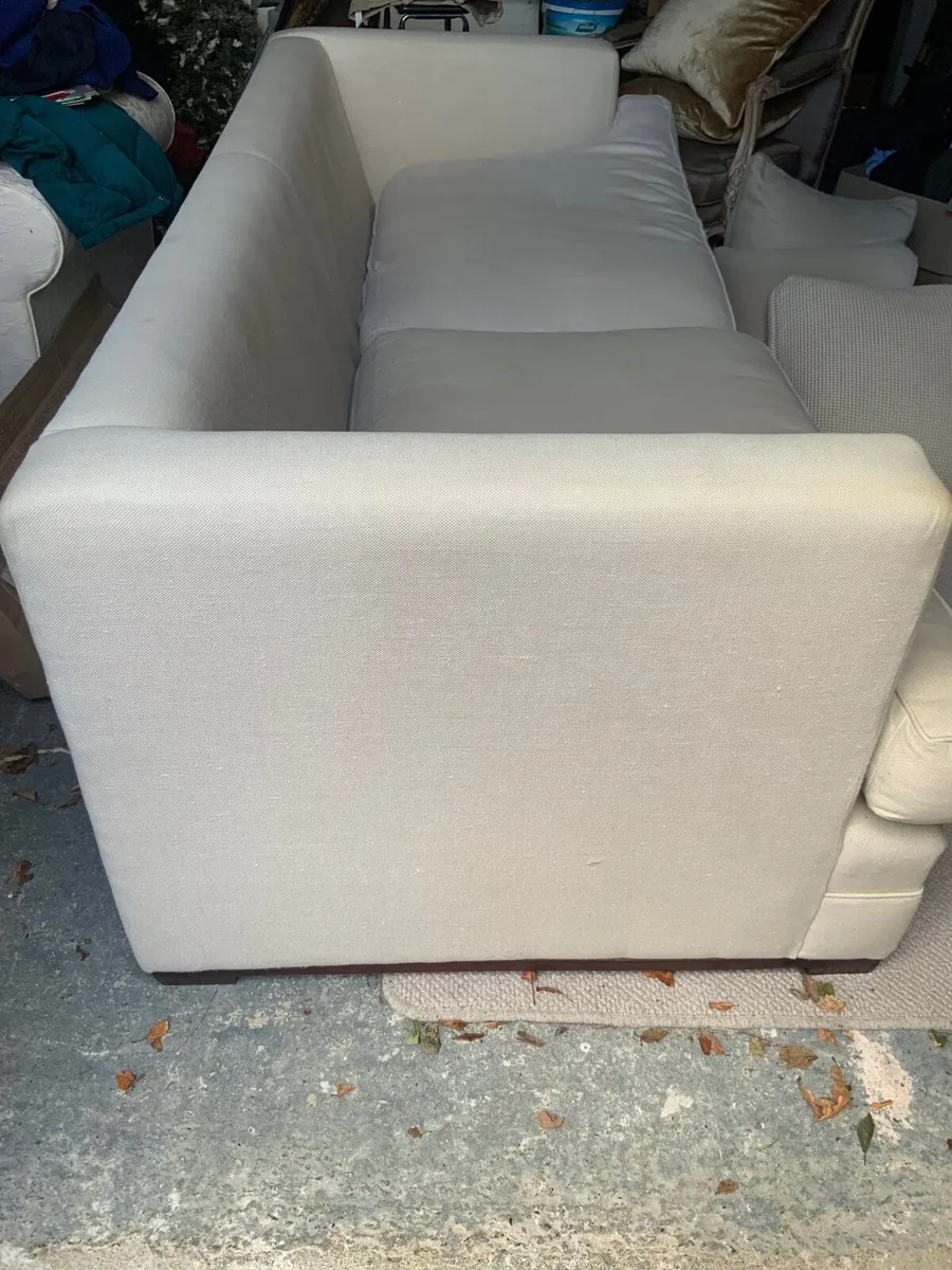 7 Foot beige sofa - Image 4