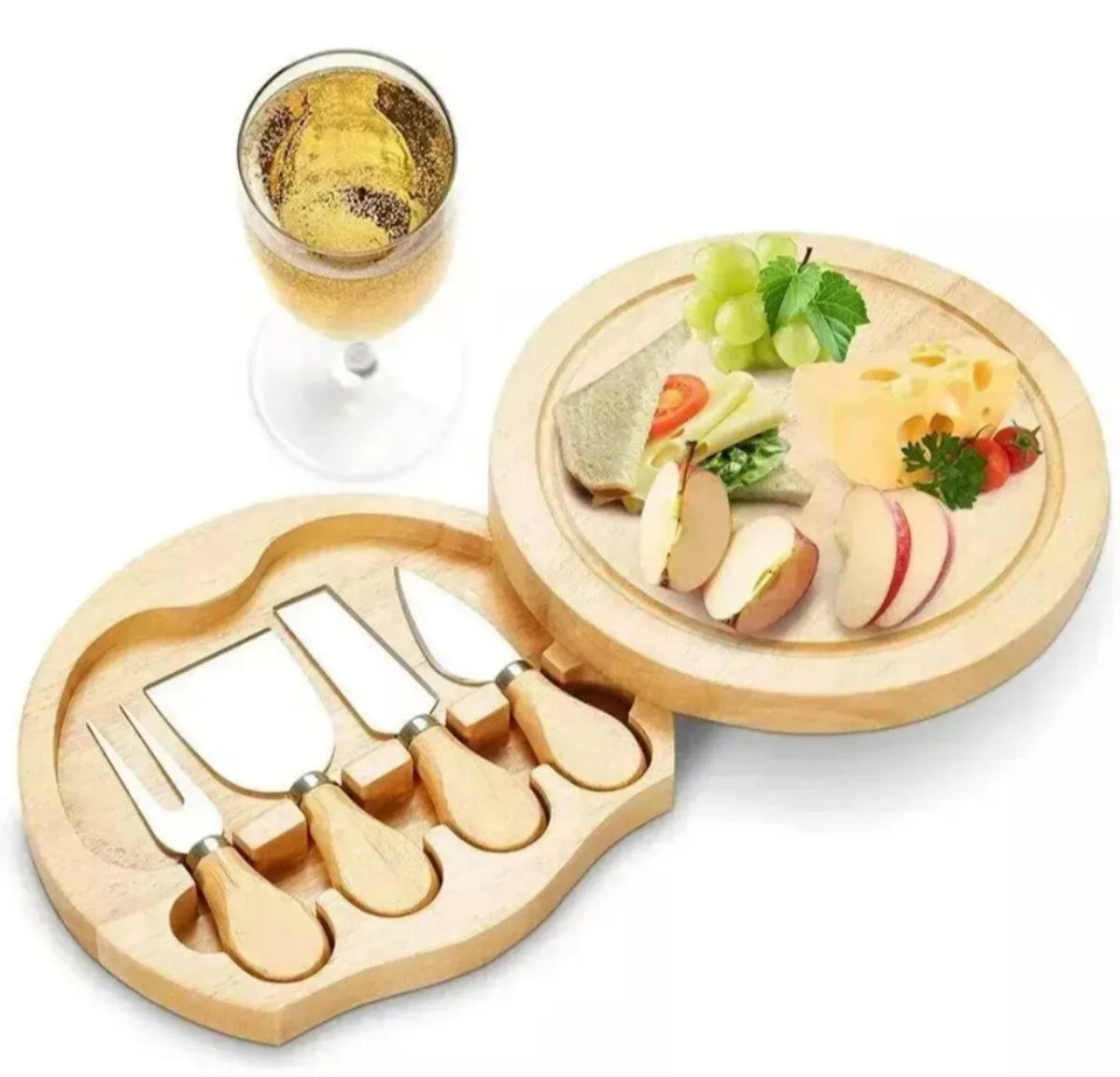 Cheese Board Full Set Serving Platter Tray 4 knive - Image 1