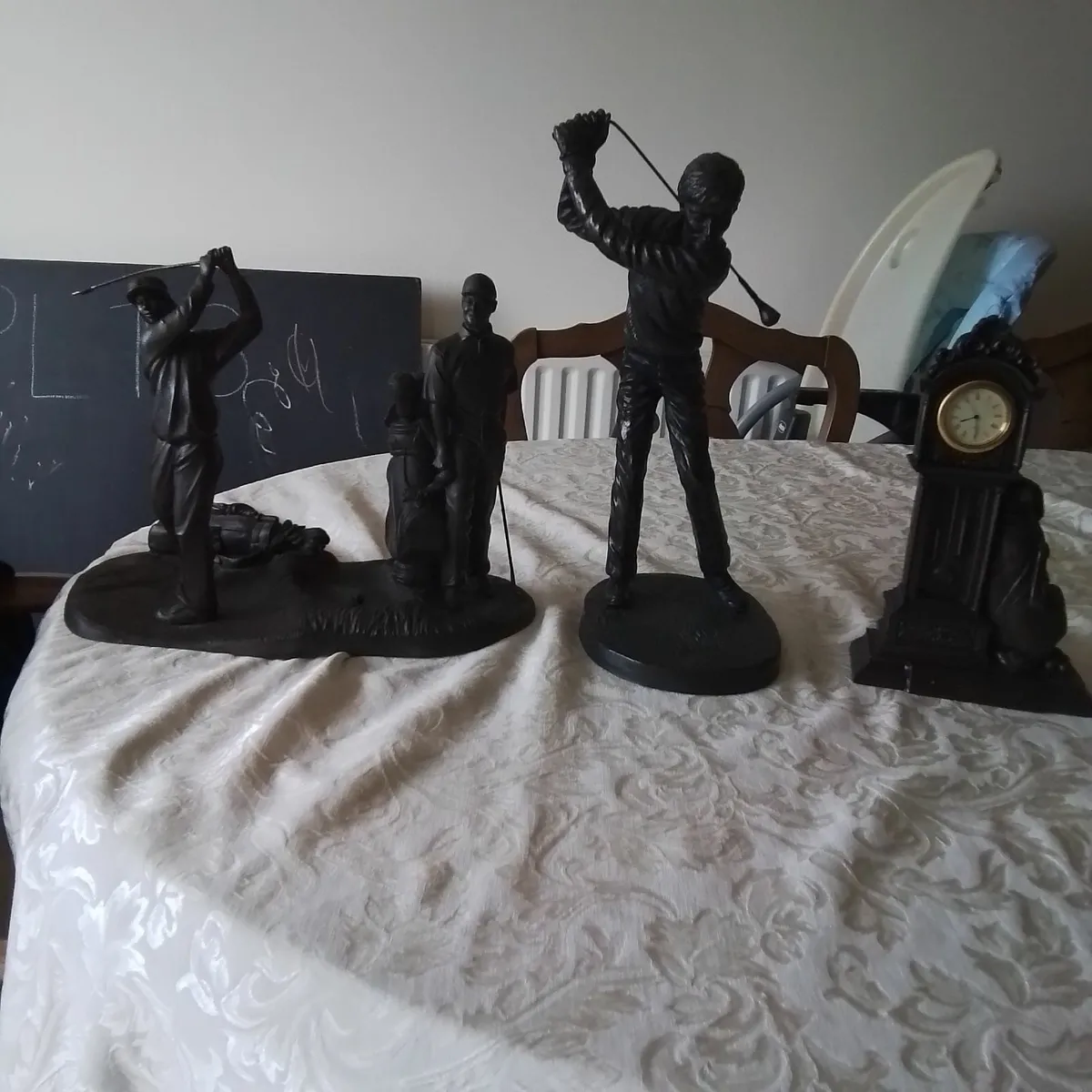 Genesis Pewter Golf Figurines and Clock - Image 4