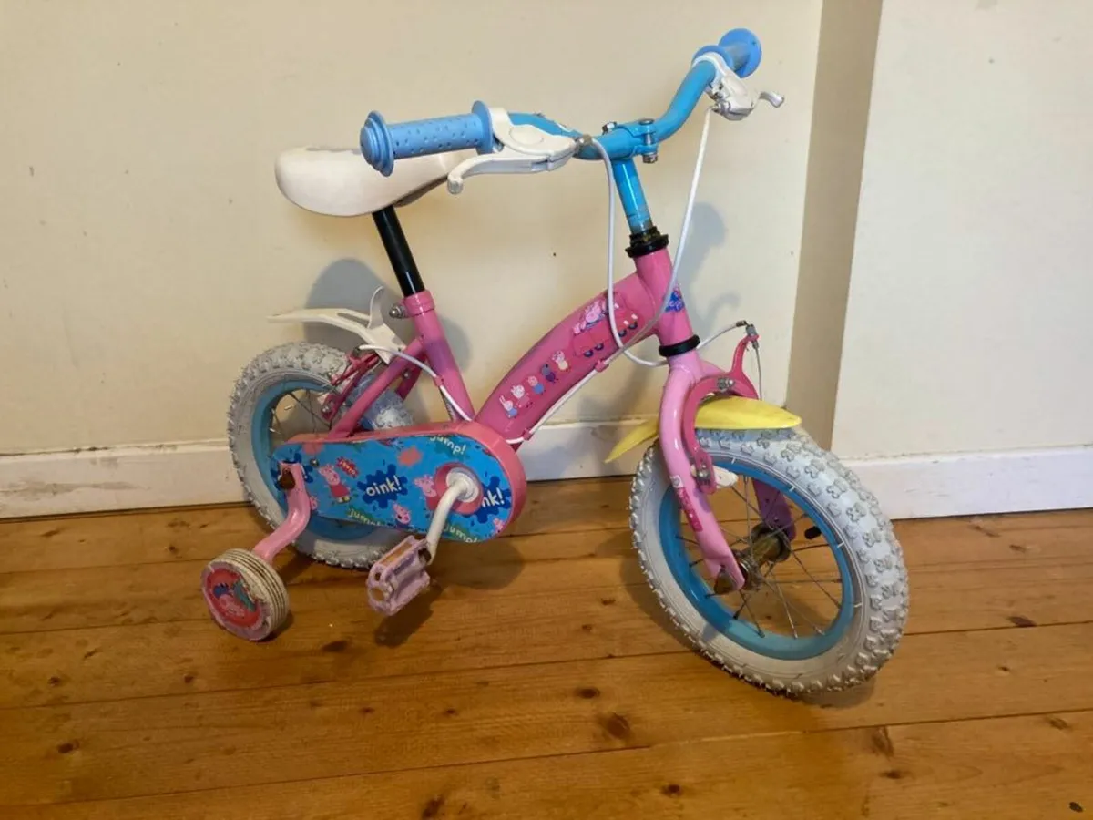 Girls Pink Kids Bike with Stabilisers - Image 4