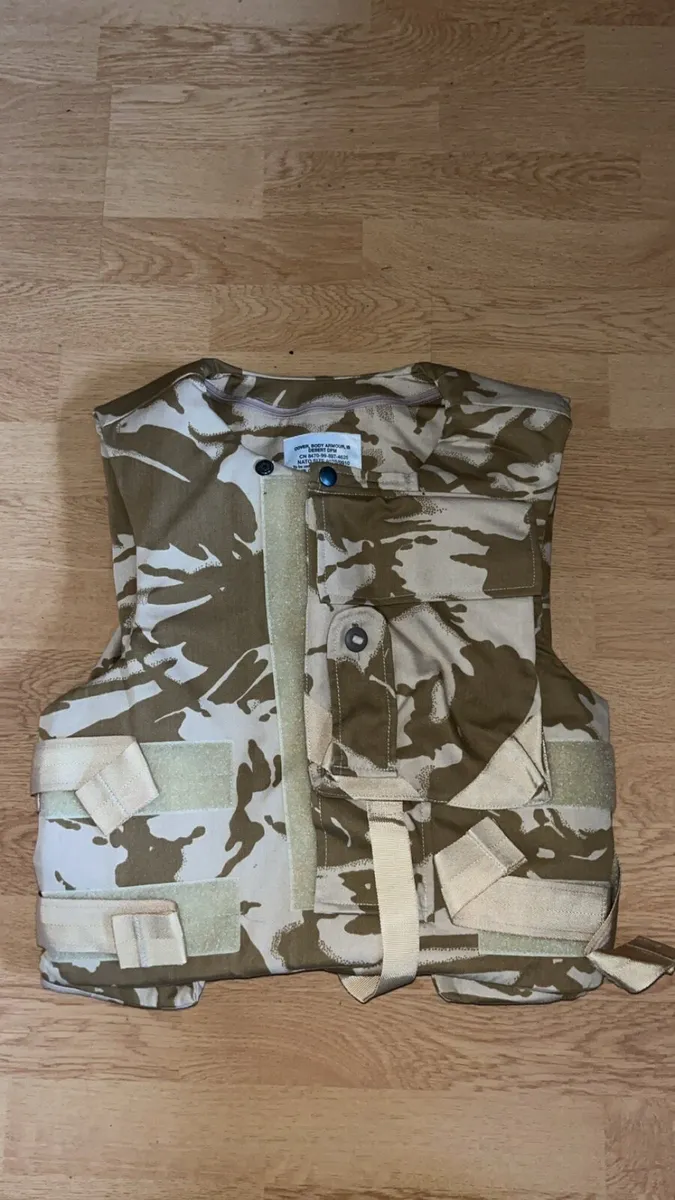 British Army Desert DPM body armour with inserts. - Image 1