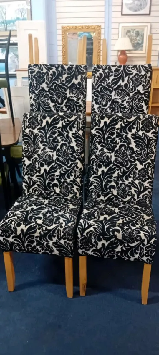 Set Of Six Fabric Dining Chairs - Image 1