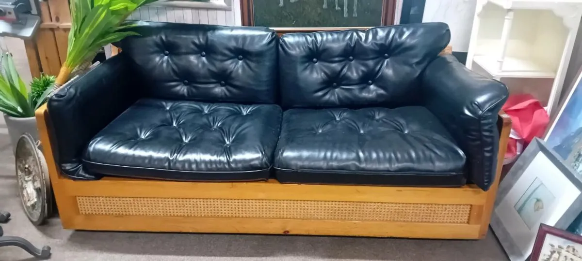 Vintage Rattan Side Sofa Bed