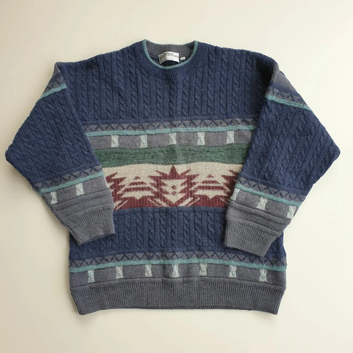 Men's knit jumper wool alphaca blend vintage - Image 1