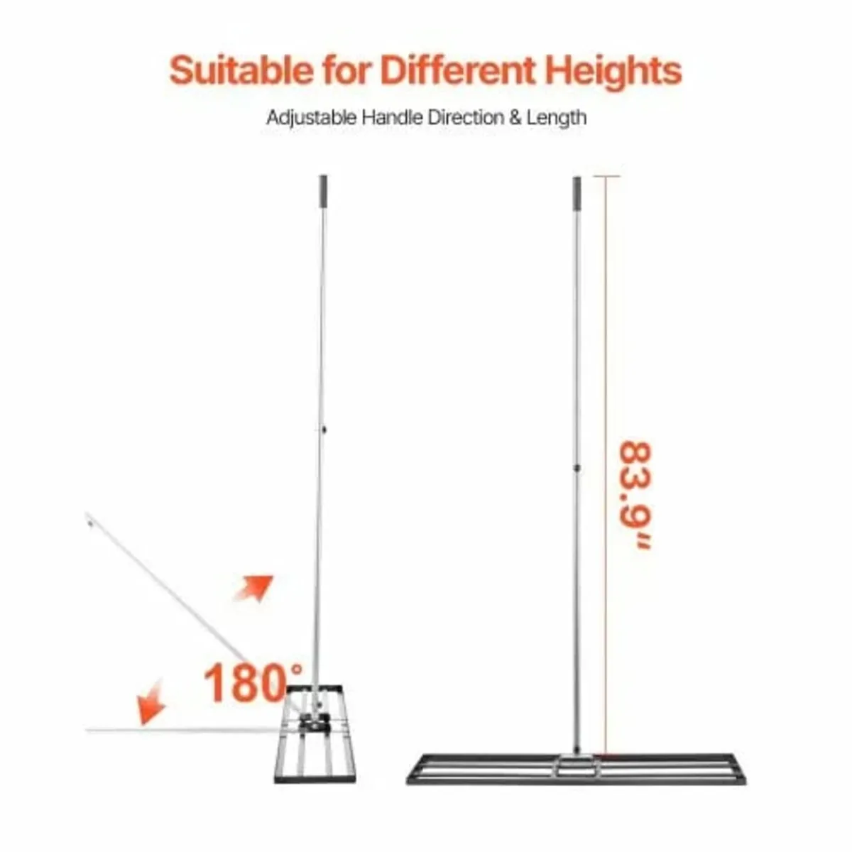 Lawn Leveling Rake, Lawn Leveler with 83.9 in Hand - Image 2