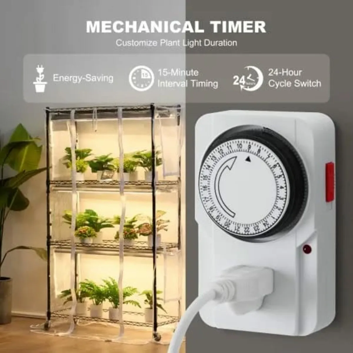Indoor Greenhouse with Grow Light, 4 Tiers, 180W L - Image 2