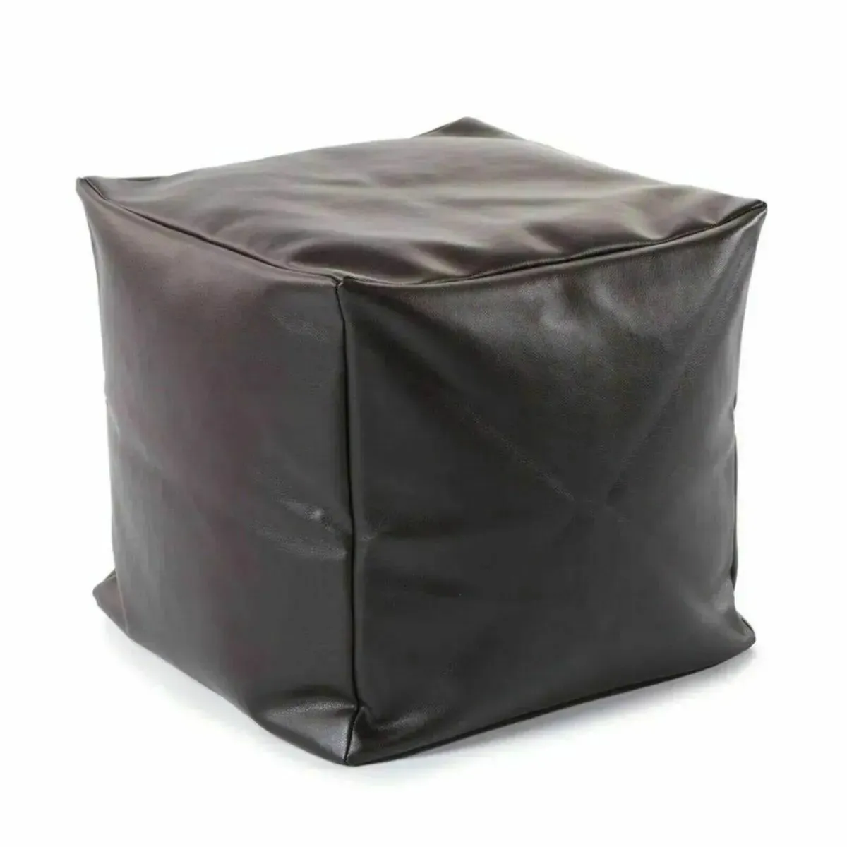 Bean Bag Cover Unfilled Medium Brown Pouffe - Image 2