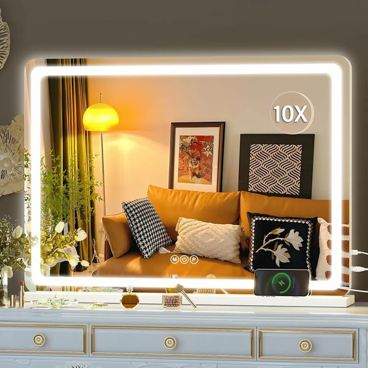 Vanity Mirror with Lights, 70 x 50cm LED Makeup Mi - Image 1
