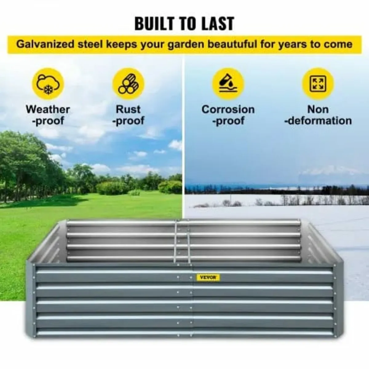 Galvanized Raised Garden Bed, 80" x 40" x 19" M - Image 3