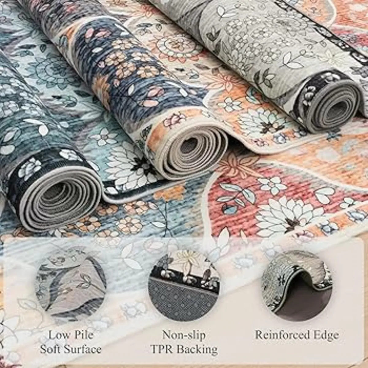 Large Rugs for Living Room - 160x230 cm Machine Wa - Image 3