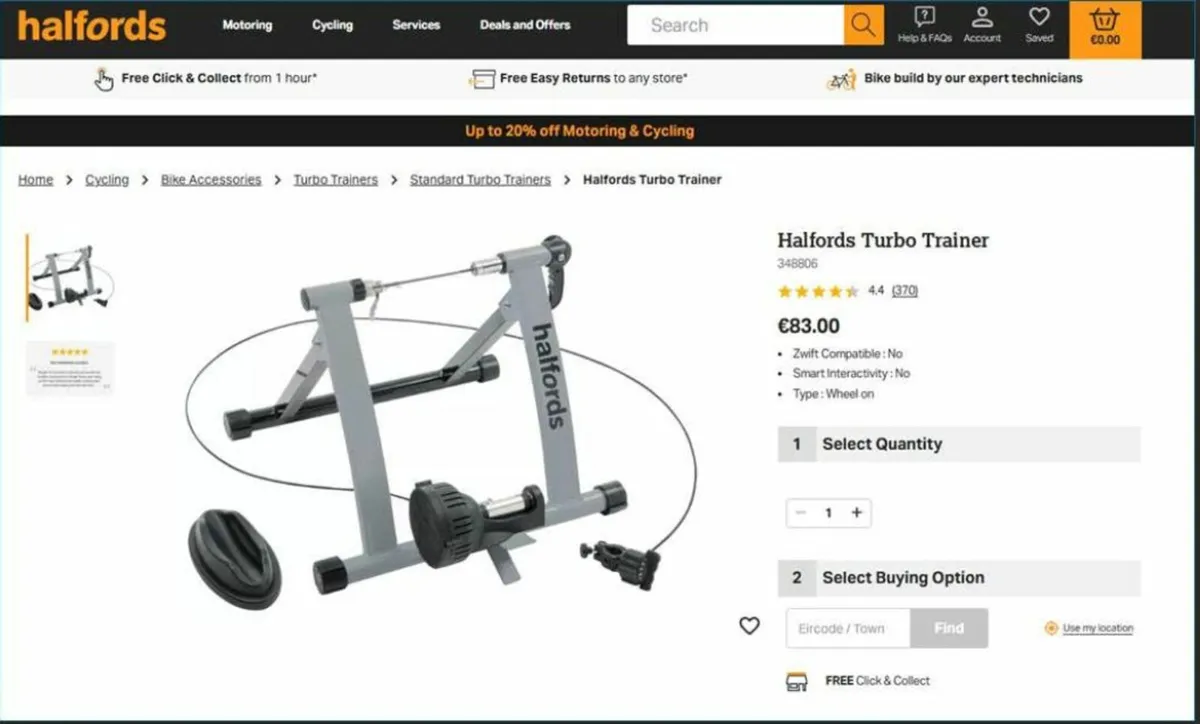 Halfords Turbo Trainer - Image 2