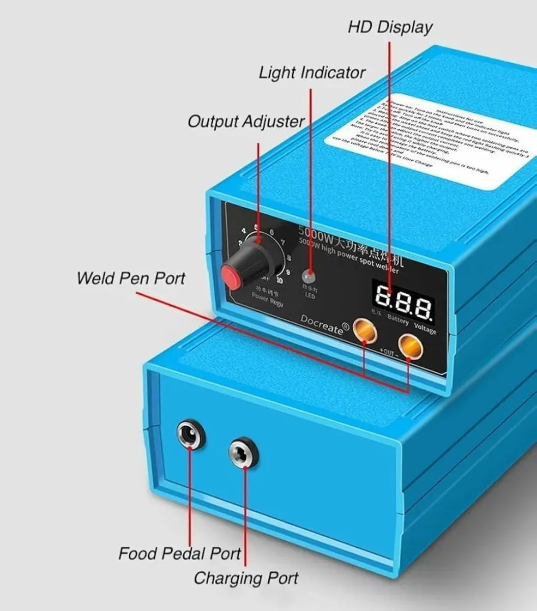 5000W Battery Spot Welder, Adjustable Spot Welding - Image 3