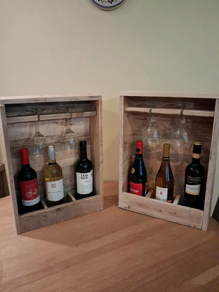 Handmade Wine bottles and glass holder - Image 1