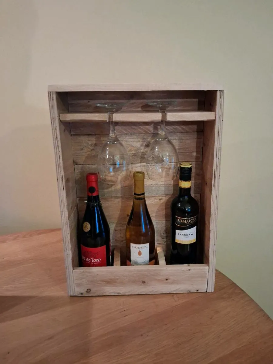 Handmade Wine bottles and glass holder - Image 2