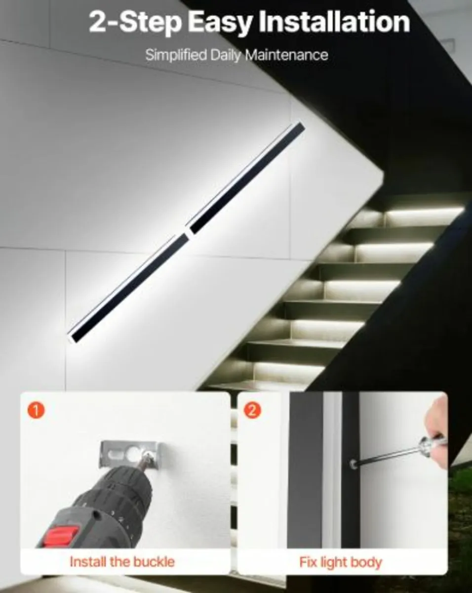 Outdoor Wall Lights, 2 Pack,1000mm Long RGB Modern - Image 3