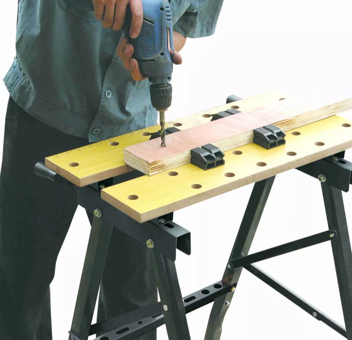 Foldable Trestle Work Bench Workbench 100kg NEW - Image 2