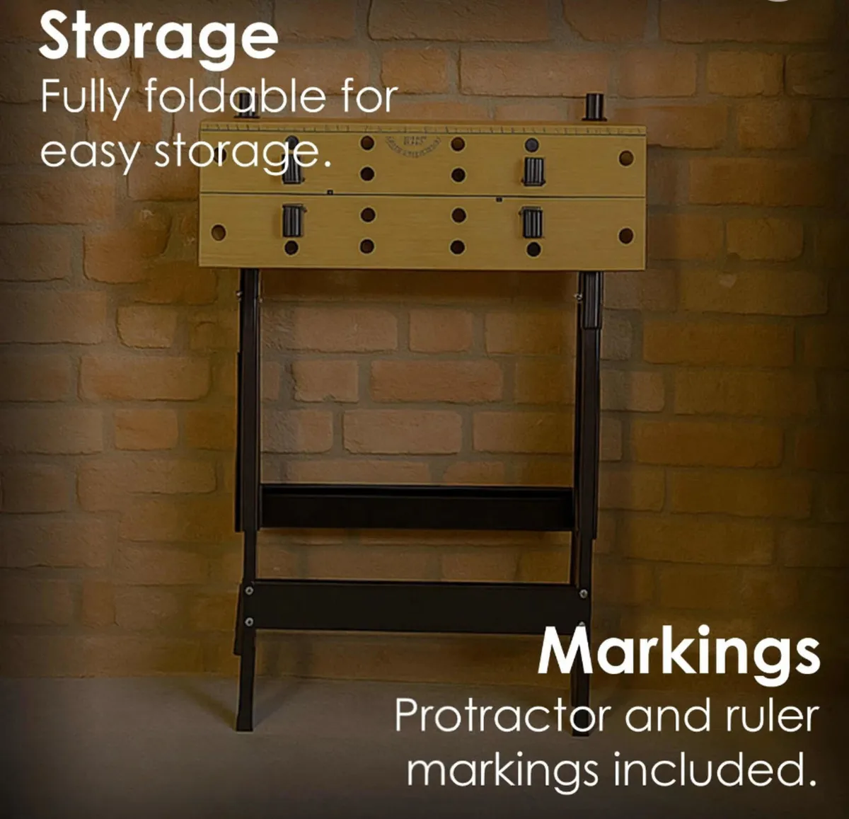 Foldable Trestle Work Bench Workbench 100kg NEW - Image 4
