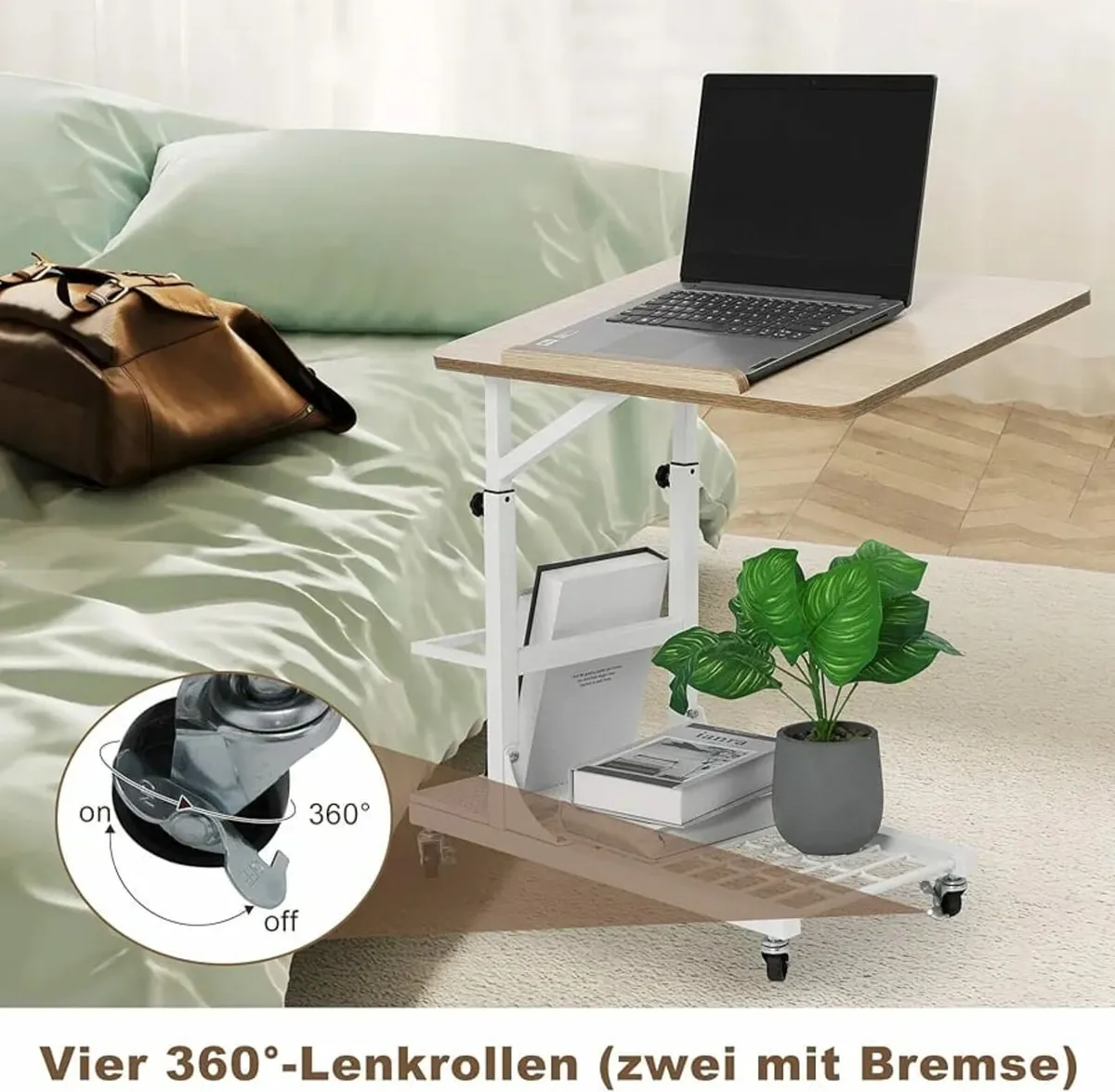 Height-Adjustable Side Tables, C-Shape Laptop Tabl - Image 4