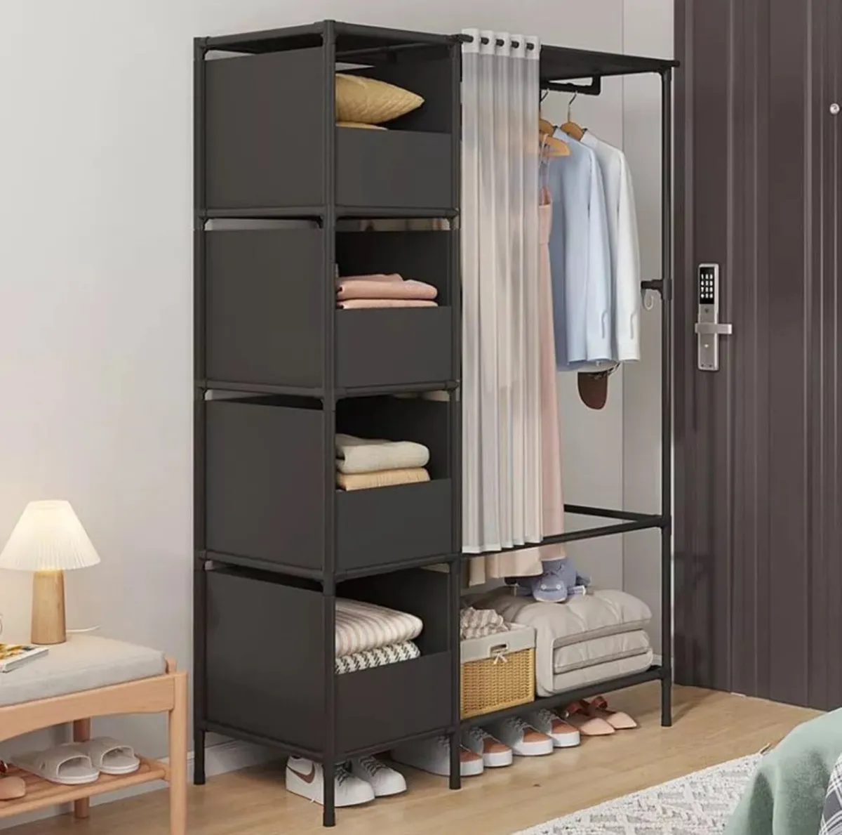 Metal Clothes Rail with Storage Shelves NEW - Image 1