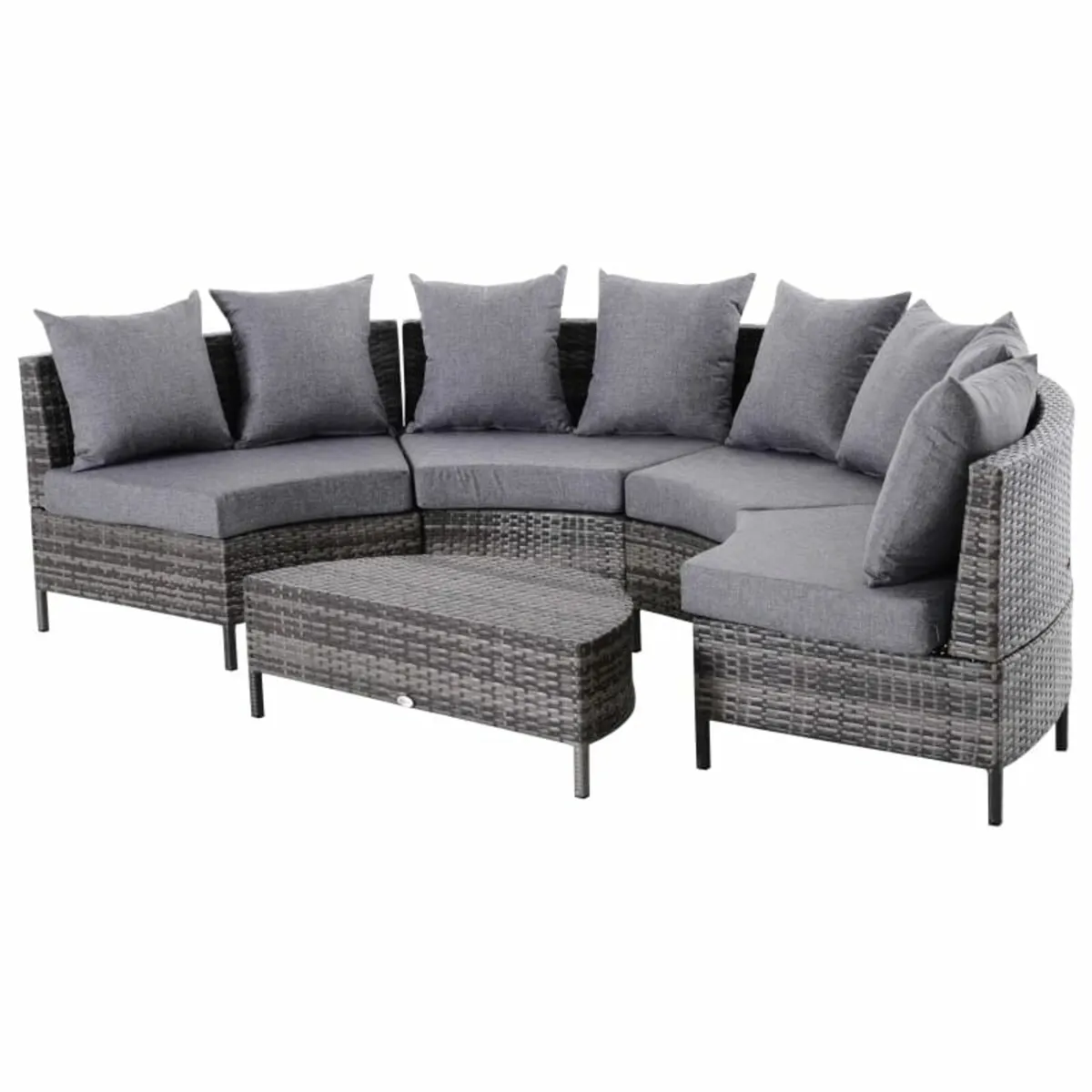Rattan Garden Furniture 4 Seaters Half-round Patio - Image 1
