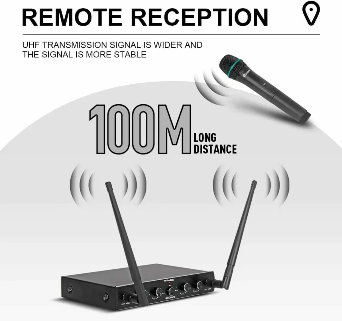 Audio Pro UHF 4 Channel Wireless Microphone System - Image 3