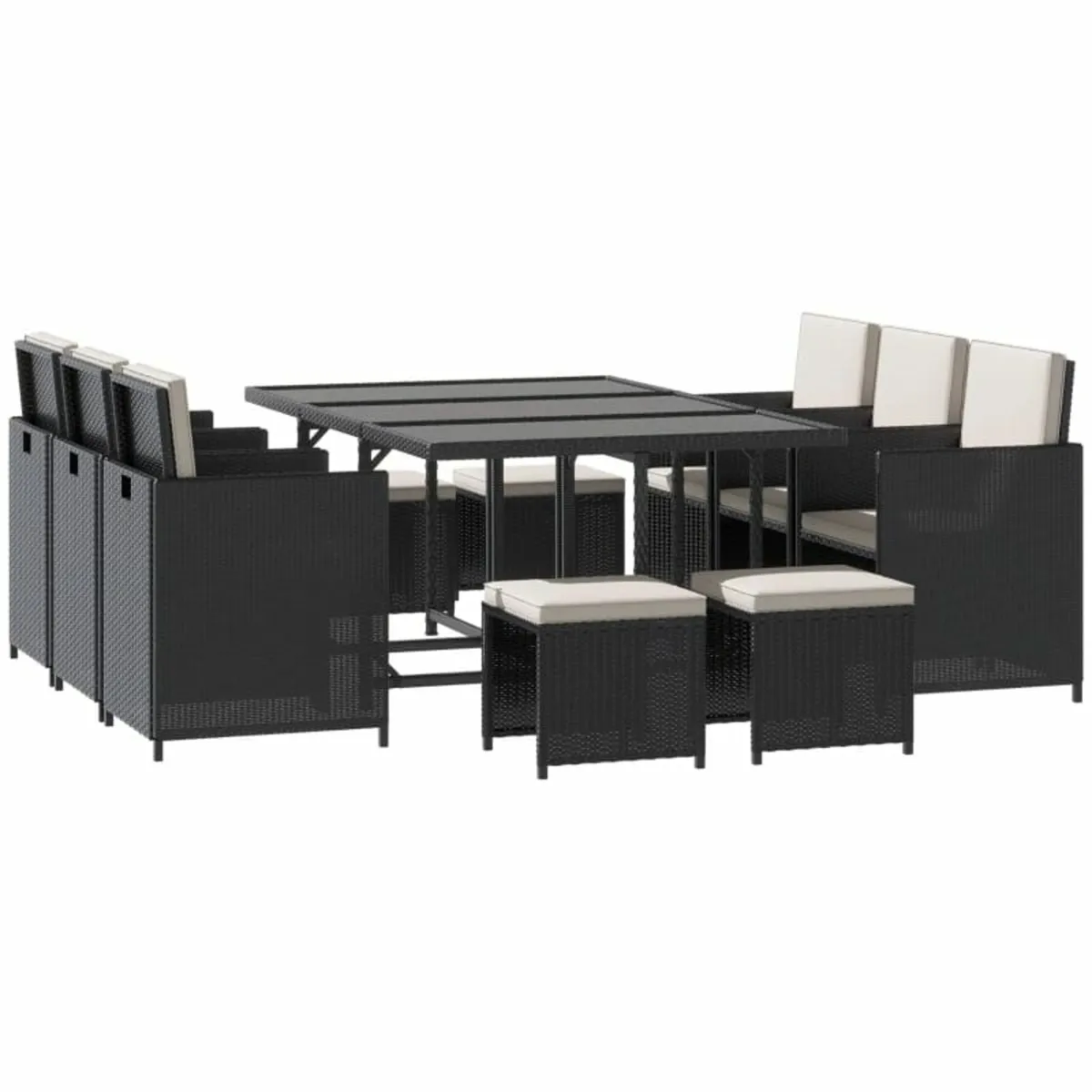 Rattan Dining Set Garden Furniture Patio set 11 PC - Image 1
