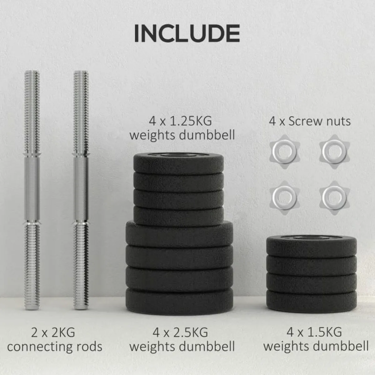 25KG Adjustable Weights Dumbbells Set, Dumbbell Ha - Image 4