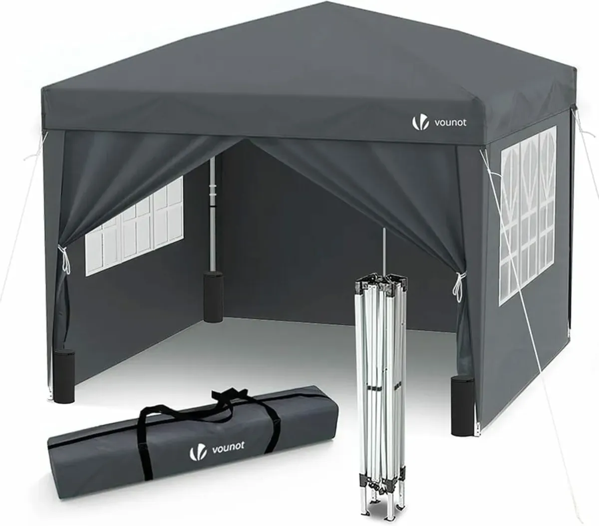 3m x 3m Pop Up Gazebo with Sides & 4 Weight Bags & - Image 1