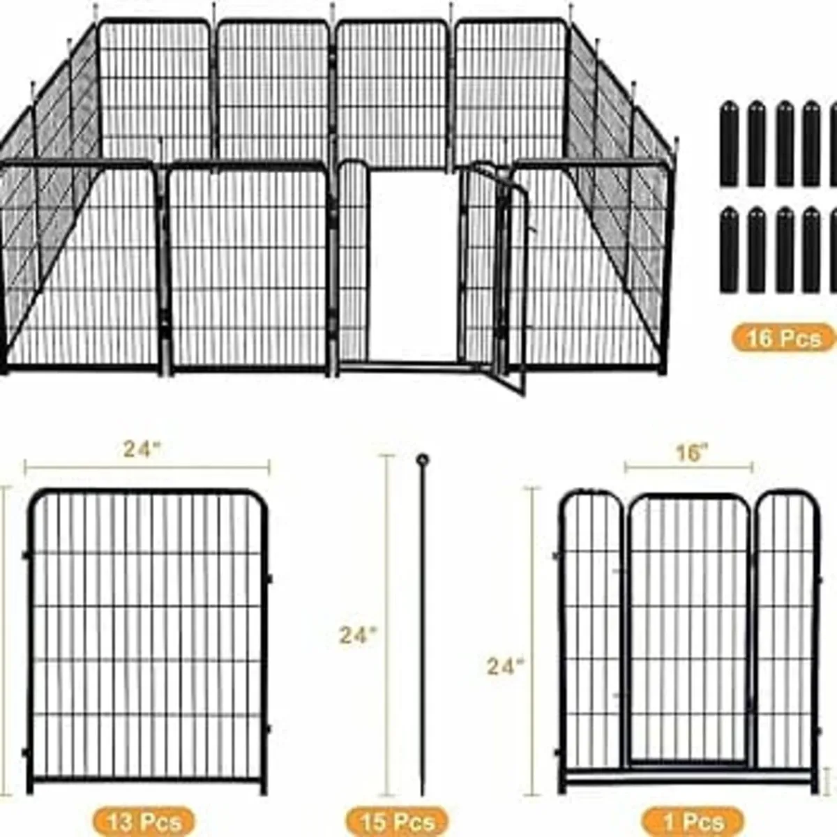 Decorative Garden Fence Panels 24" x15.75FT, 7 Pac - Image 2