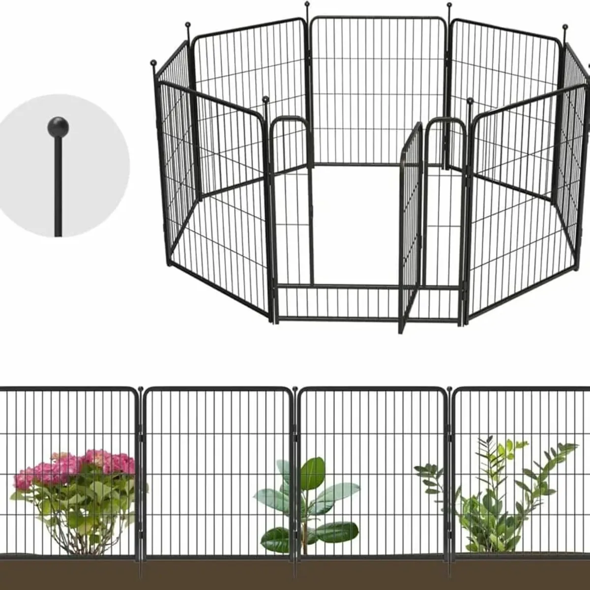 Decorative Garden Fence Panels 24" x15.75FT, 7 Pac - Image 4