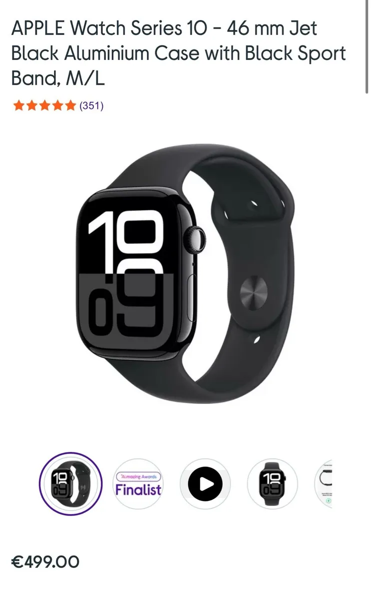 Apple Watch Series 10 - 46mm Jet Black - Image 2