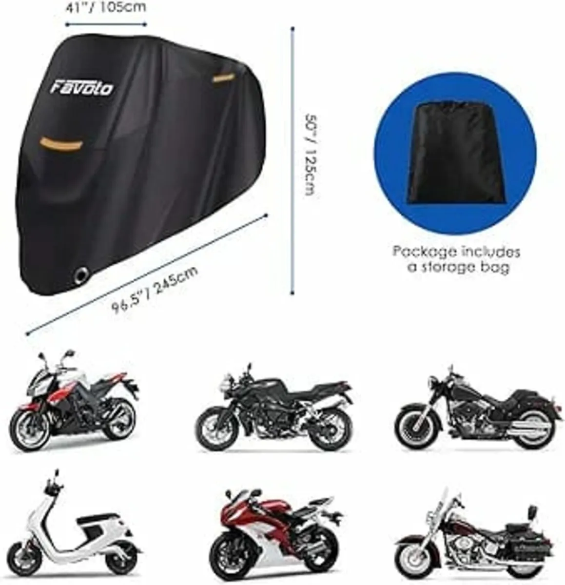 Motorbike Cover Waterproof Motorcycle Cover Outdoo - Image 3